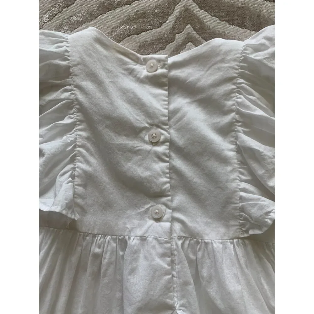 OshKosh B'gosh Toddler Girls' Cotton Pintuck Tiered White Dress 2T